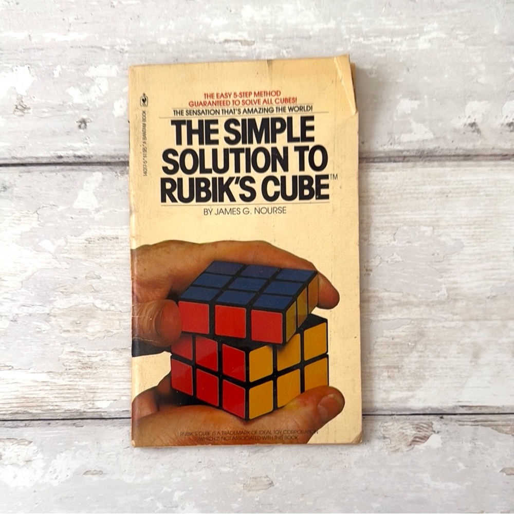 The Simple Solution to Rubik's Cube Book 80s Print Bantam Books Kids Puzzles